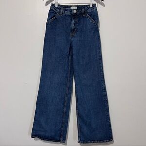 H&M high-waisted, wide-leg blue  trousers jeans 4